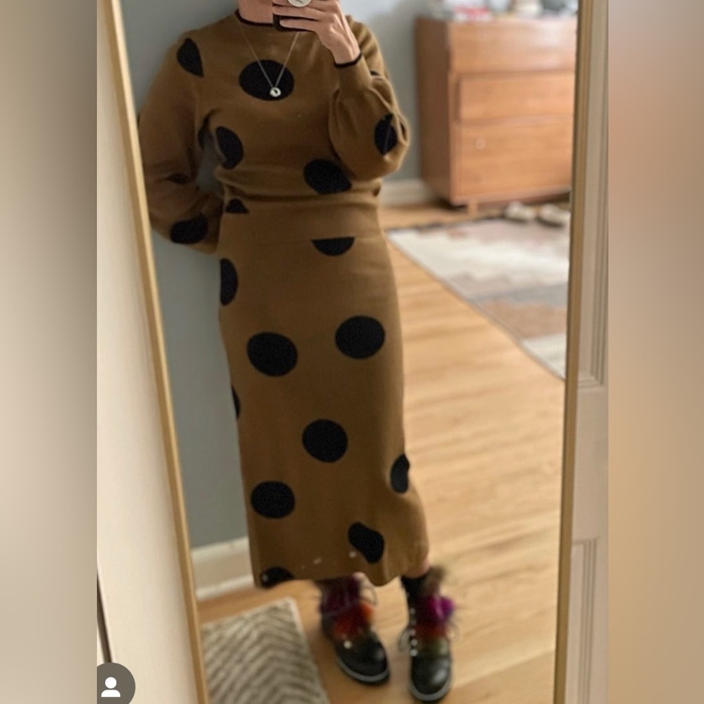 Who What Wear for Target polka dot balloon sleeve sweater, XS